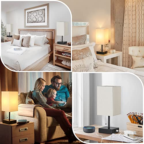 Beslowe Bedside Lamps With Usb Charging Ports, Table Lamps Set Of 2, Nightstand Lamps, Minimalist Modern With Pull Chain Switch And Beige Fabric Shade For Bedroom Living Room Home Office Kid’s Room #TOP6