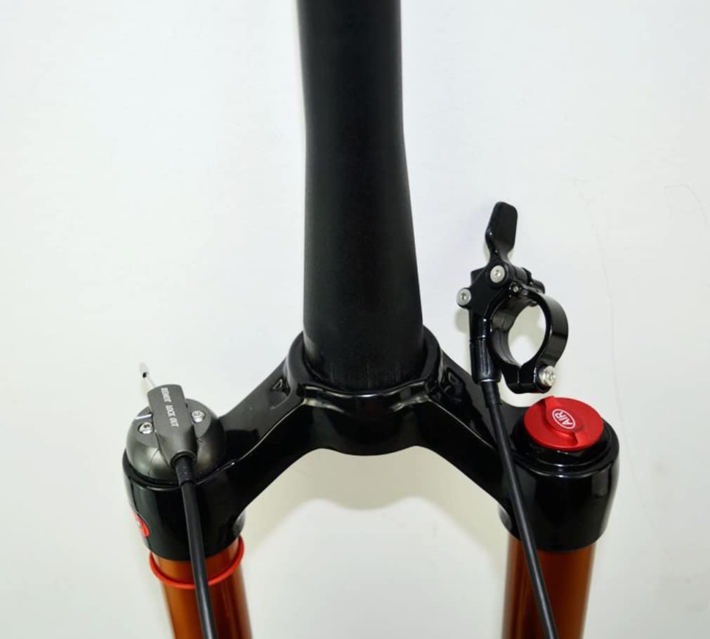 Widelec rowerowy 26/27,5/29 cala 100 mm podróżny MTB Air 1-1/5.1 cm zwężana rura ręczna/zdalna blokada przedni rower QR 9 mm (kolor: matowy czarny pilot, rozmiar 66 cm)