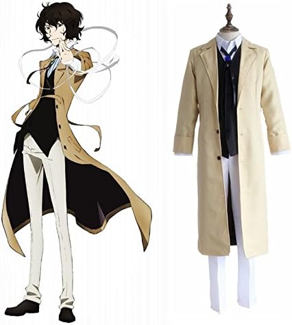 Amazon 文豪ストレイドッグス 太宰治コスプレ衣装4点セット 太宰治コート カーキ ベスト付 人間失格 太宰治コスプレ 太宰治衣装 ハロウィンコスチューム 文豪ストレイドッグスコスプレ衣装 大人コスチューム イベント仮装 コミコン仮装 225 S コスプレ 仮装 通販