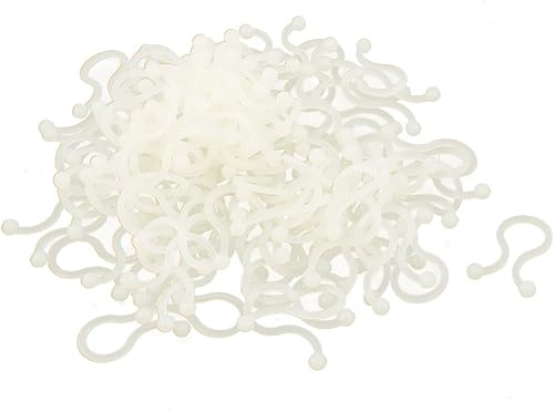 uxcell Plástico en forma de U Twist Lock Wire Ties 32.8 ft m diámetro 100 PC blanco