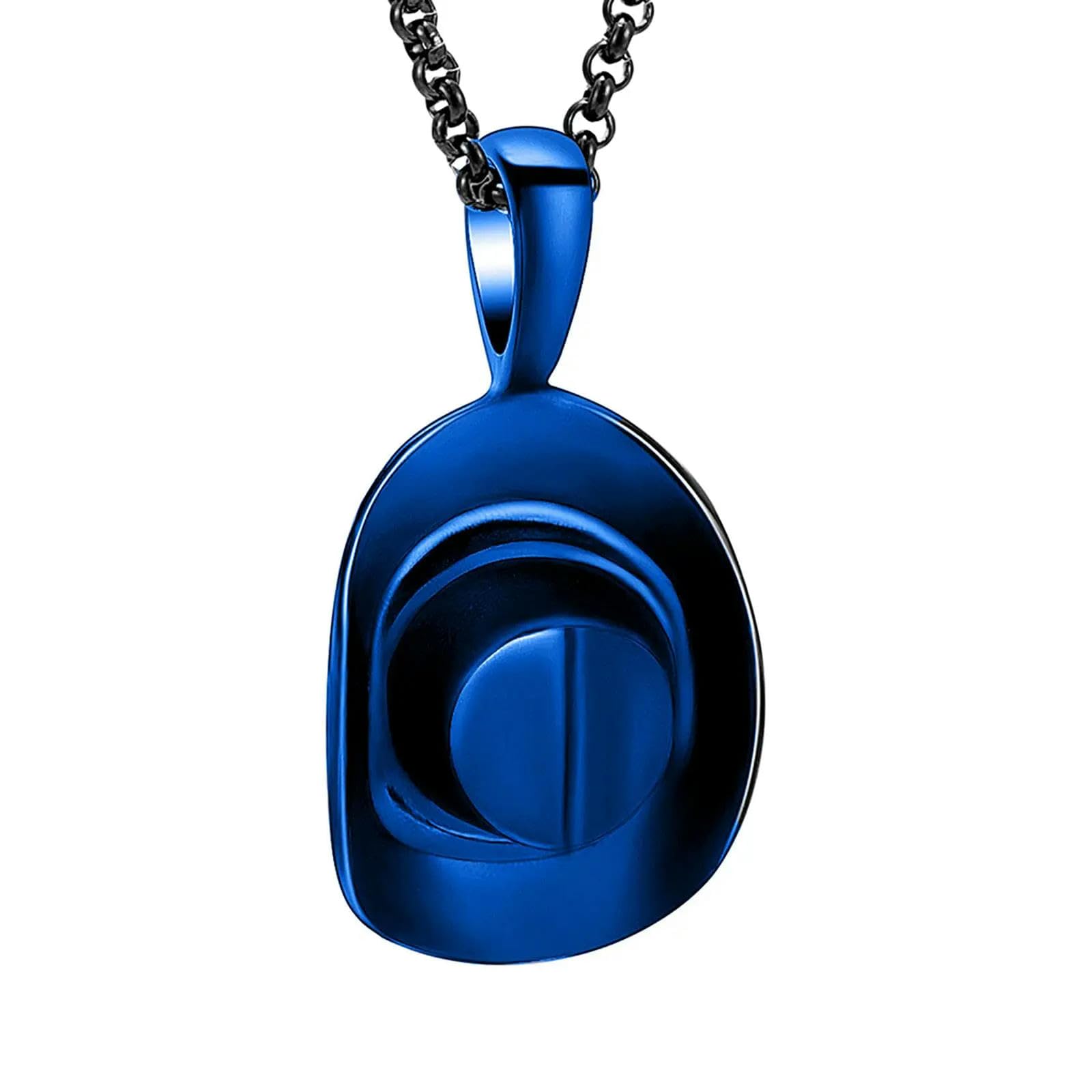 Pendentif commémoratif cowboy en acier bleu parfait pour le quotidien des hommes
