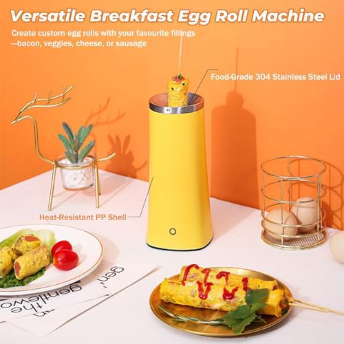 Electric Egg Roll Maker & Hot Dog Roll Machine – Omelette Maker with Stainless Steel Non-Stick Coating & 9-Minute Automatic Cooking - Image 6