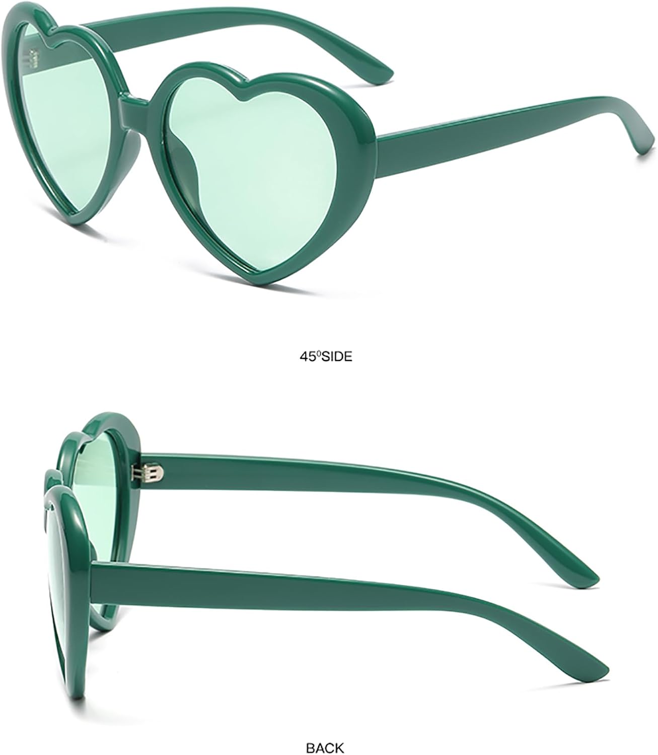 YAMEIZE Polarized 90s Love Heart Sunglasses - Retro Heart Shaped Glasses Vintage Coloful Funny Party Outdoor for Women Men