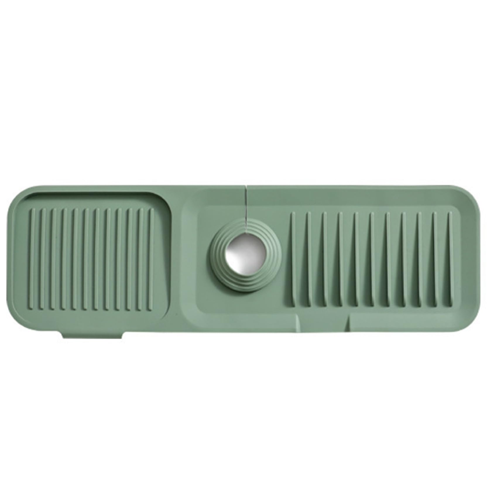 Uanqfegy Sink Splash Guard - 17.7" Silicone Sink Faucet Mat with Drainage Slope, for Kitchen Behind Faucet, live Green
