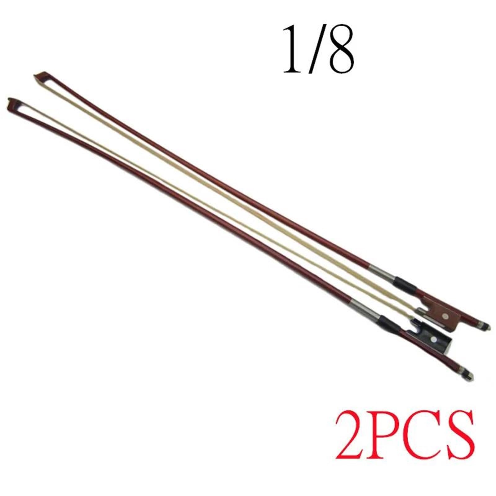 Estándar Arco De Violín Arco De Violín 4/4 3/4 1/2 1/8 Principiante Rendimiento Profesional Respuesta Rápida Ligero Durable(2PCS 1/8)