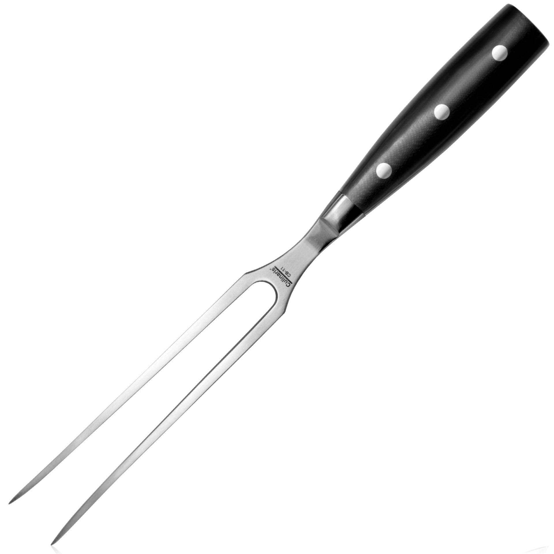 Culinaris Fleischgabel, Gabellänge 19 cm aus lebensmittelfreundlichem rostfreiem Edelstahl. Bratengabel Grillgabel mit dreifach genietetem ergonomischen Hartharz Griff