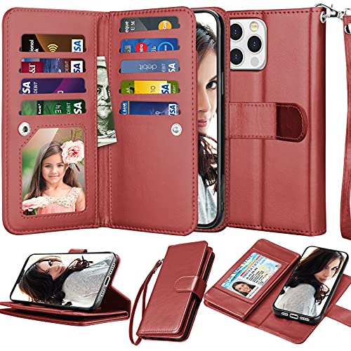 NJJEX Compatible with iPhone 13 Pro Case/iPhone 13 Pro Wallet Case 6.1