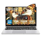 15.6 inch Laptop, Laptops with Celeron N4000, 2025 Gaming Laptop for 12GB LPDDR4 256GB SSD, IPS FHD 1920x1080, WiFi+BT4.2+Mini HDMI+TF Card Slot, Traditional Laptops Computers Convertible 180° Netbook