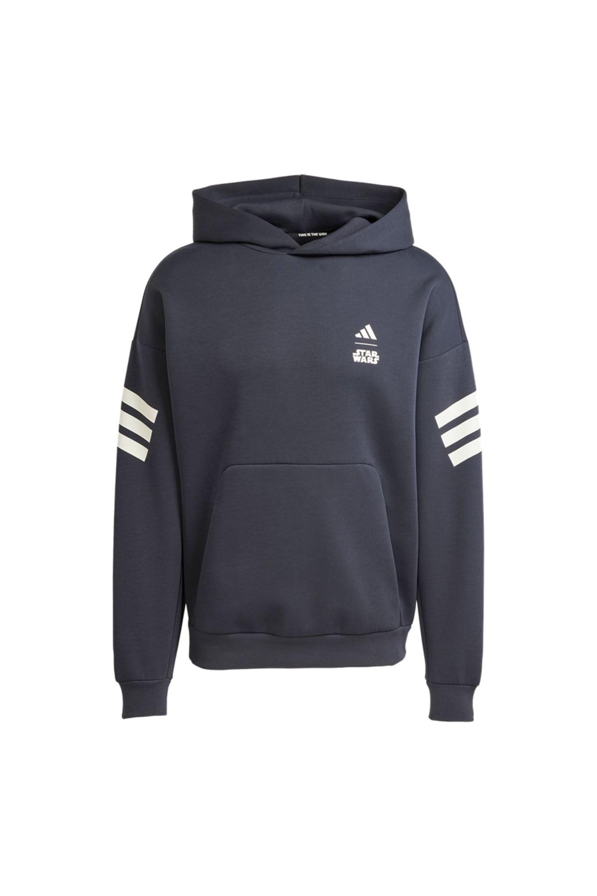 adidas Men Adidas Star Wars The Mandalorian Hoodie Back Graphic S Grey