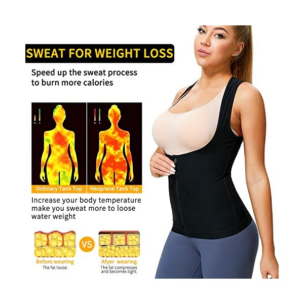Women Waist Trainer Vest Slim Zipper Corset Neoprene Sauna Tank Top Body Shaper Cincher for Workout Training