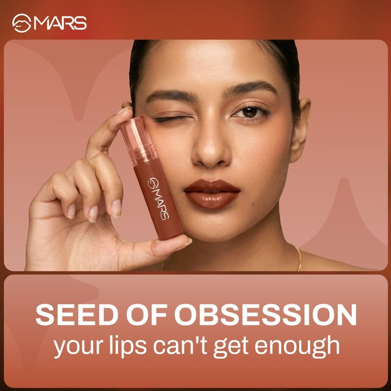 Image of MARS OBSESSEED Lip Gloss (3.5 ml) (03-POUTY) | Highly Pigmented | Non-Transfer | High-Shine Formula | Hydrating, Enriched with Vitamin E | Non-Sticky & Lightweight