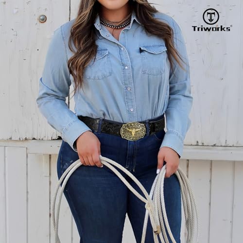 Men's Western cowboy belt Classic embossed leather belts with Printed Engraved Buckle4