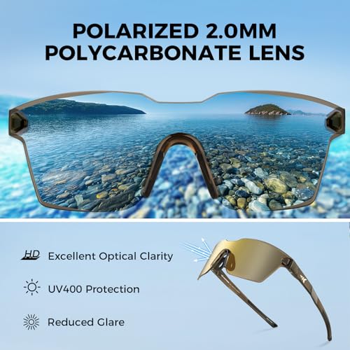 Image of KastKing Tarkio Polarized Fishing Sunglasses, One Piece PC Lens Rimless