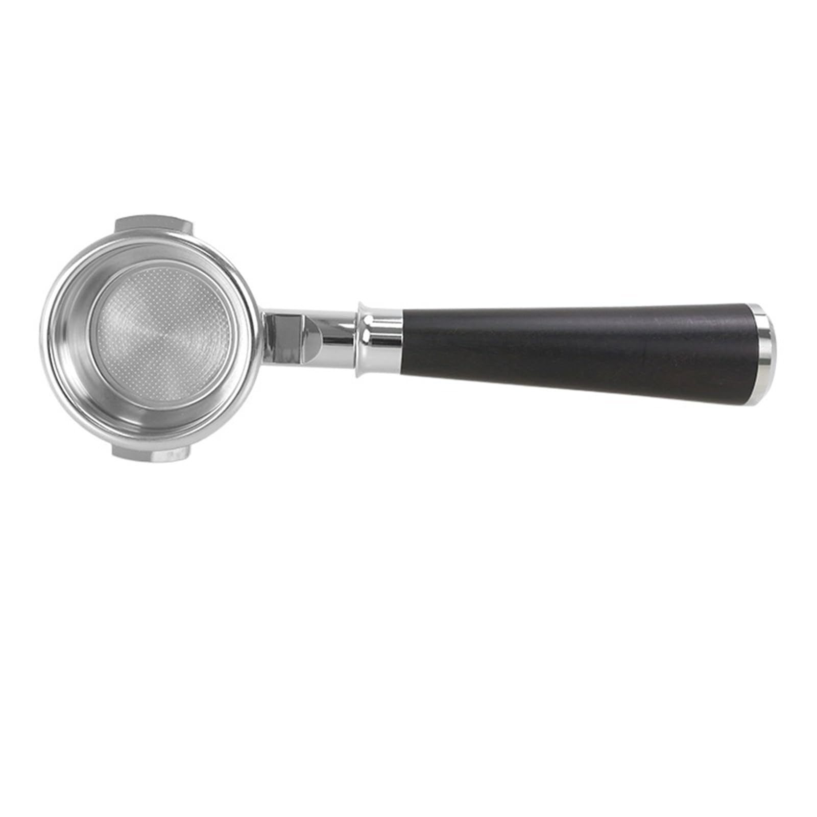 58 Mm Bodenloser Siebträger, Kompatibel for Breville, BES920 980 990 Edelstahl-Kaffeezubehör Mit 2-Tassen-Filterkorb, Barista-Werkzeug(Wood Handle B)