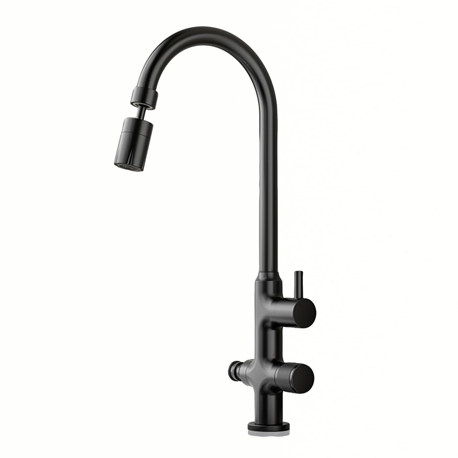 Grifo Exterior Jardin Doble Salida Grifos Para Lavadoras Grifo Agua Fria Modo De Salida De Agua Dual,Negro