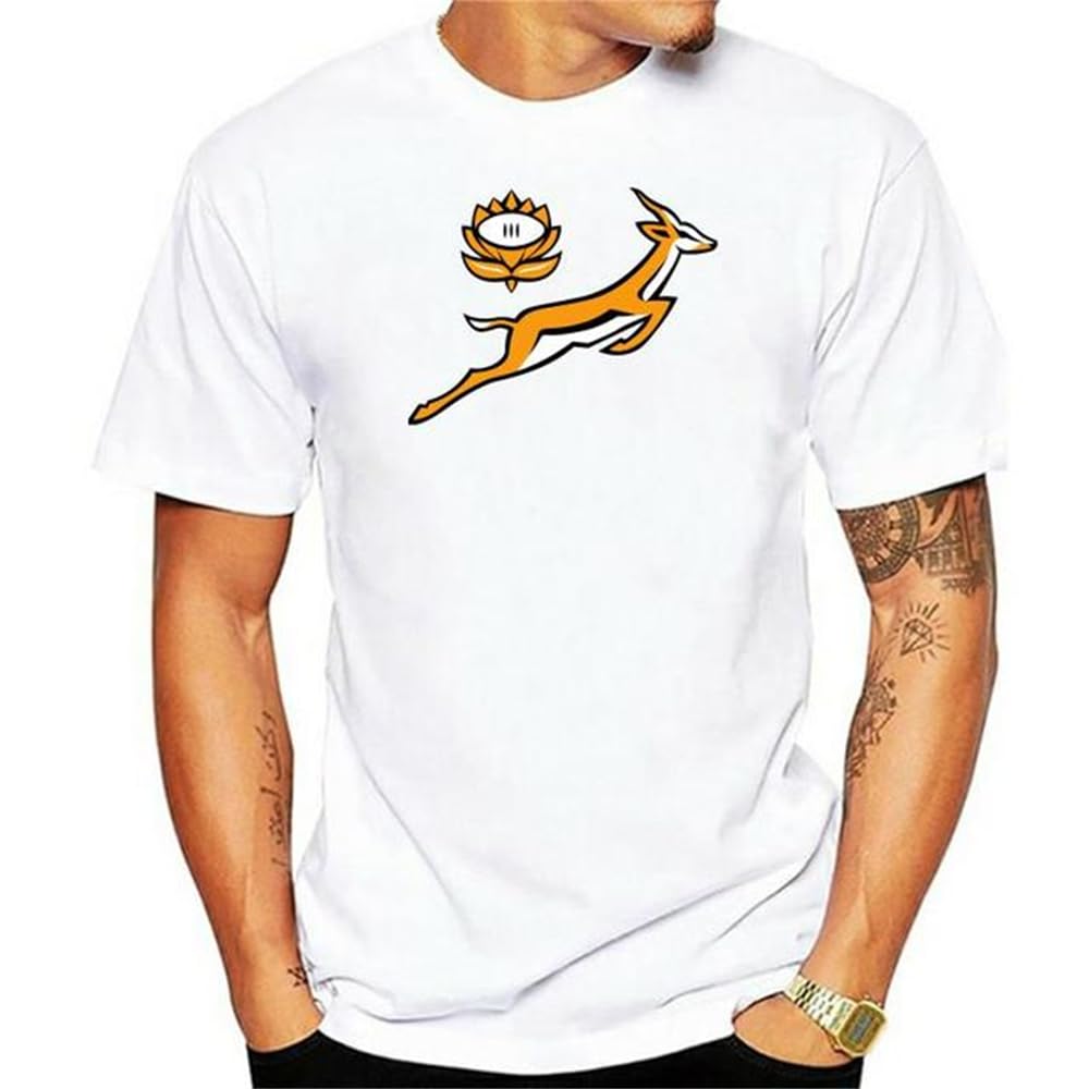 Springbok - South Africa T Shirt Springbok South Africa Africa Sport Rugby Soccer Green Animals Cricket White XL