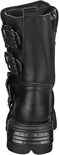 Amazon | [New Rock Shoes] All Black Boots with Reactor Soles UK 7