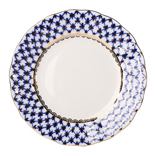 Lomonosov Imperial Porcelain Cobalt Net Tableware Teaware Collection (Coffee Dessert Plate 6
