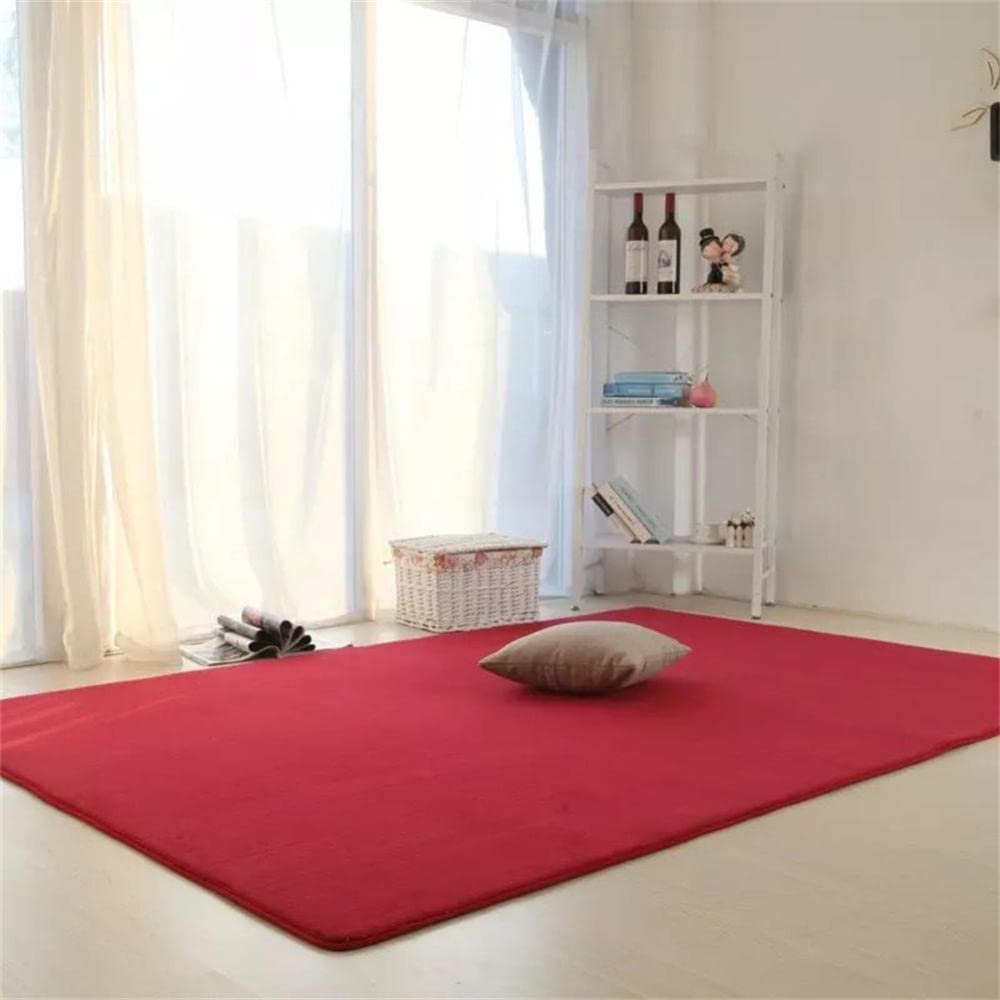 Tapis salon moderne super doux LUNEZY grand tapis de chambre enfants rouge