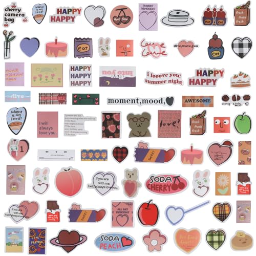 GullSkies 130Stück Sticker Set,Dänische Pastell Aufkleber Sticker...