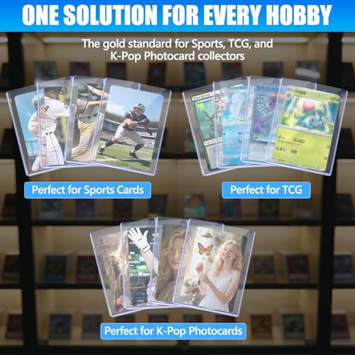 Image of DEDC 400 Top Loaders Card Load Holder Storage for Trading Cards Sports Soft Penny Sleeves Hard Plastic 35 Point Protective 3 inchX4 inch Toploaders Rigid Memorabilia Collectibles