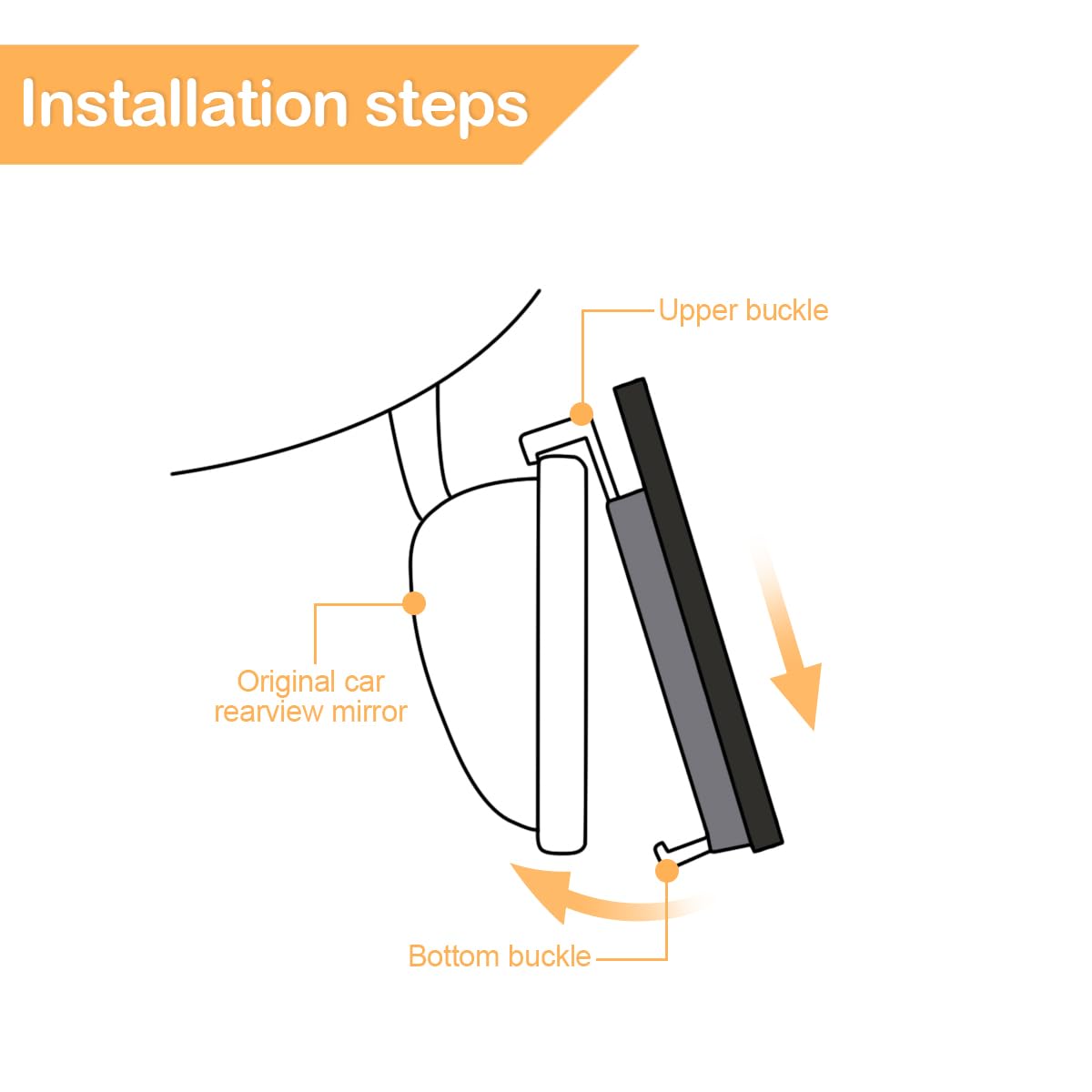 Bling Car Rearview Mirror Decorations Rear View Mirror with Crystal Rhinestones Diamonds Car Interior Trim Accessories Clip-on HD — view 4