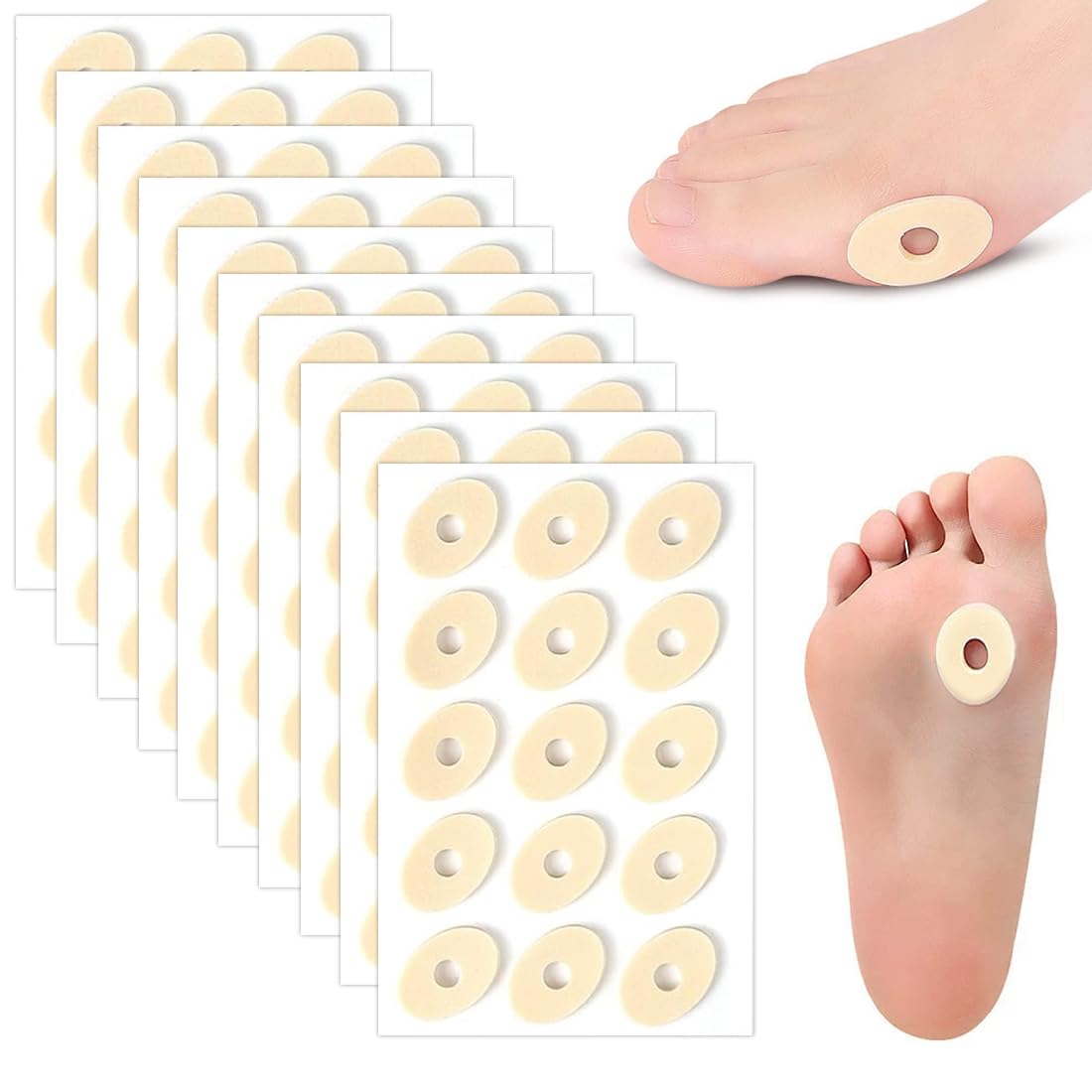 150 parches para callos y callos de los pies, almohadillas autoadhesivas para protección de callos