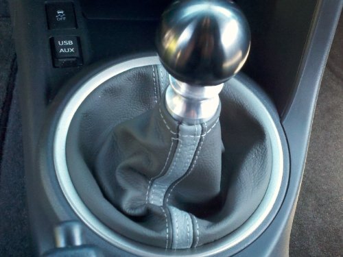 RedlineGoods Shift Boot Compatible with Scion tC 2011-16. Tailor Made - not Universal. Genuine top-Grade Italian Black Leather with Silver Thread