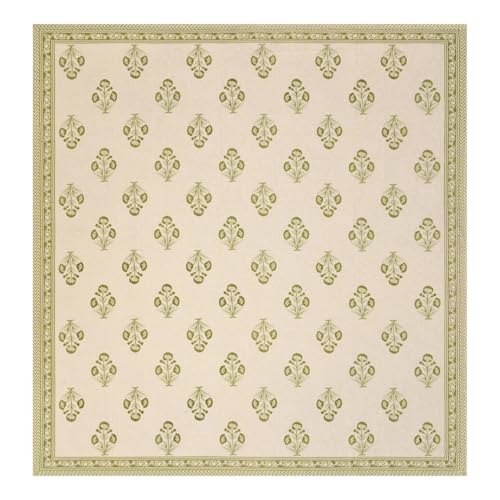 Image of Living Roots Ethnic Jaipur Block Print Double Cotton Bedsheet & 2 Pillow Covers, for Mattress Upto 6 inches Thick, No Colour Bleeding, Leaf Green Colour, King Size 90 * 108 inches, 120TC (611-A)