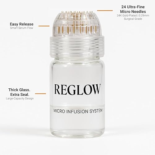 Miniatura 4 de ReGlow Micro sistema de infusión para la cara  300% de absorción más profunda con herramienta de microagujas de oro de 24 quilates + suero (1,5