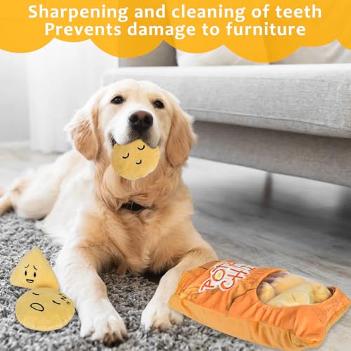 Dokeno Schnüffel Puzzle Spielzeug für Hunde,Hundebereicherung,mentale Stimulation mit -Sound für natürliche Nahrungssuche,intelligenzspielzeug für Hunde -Chips- und Kartoffelspielzeug