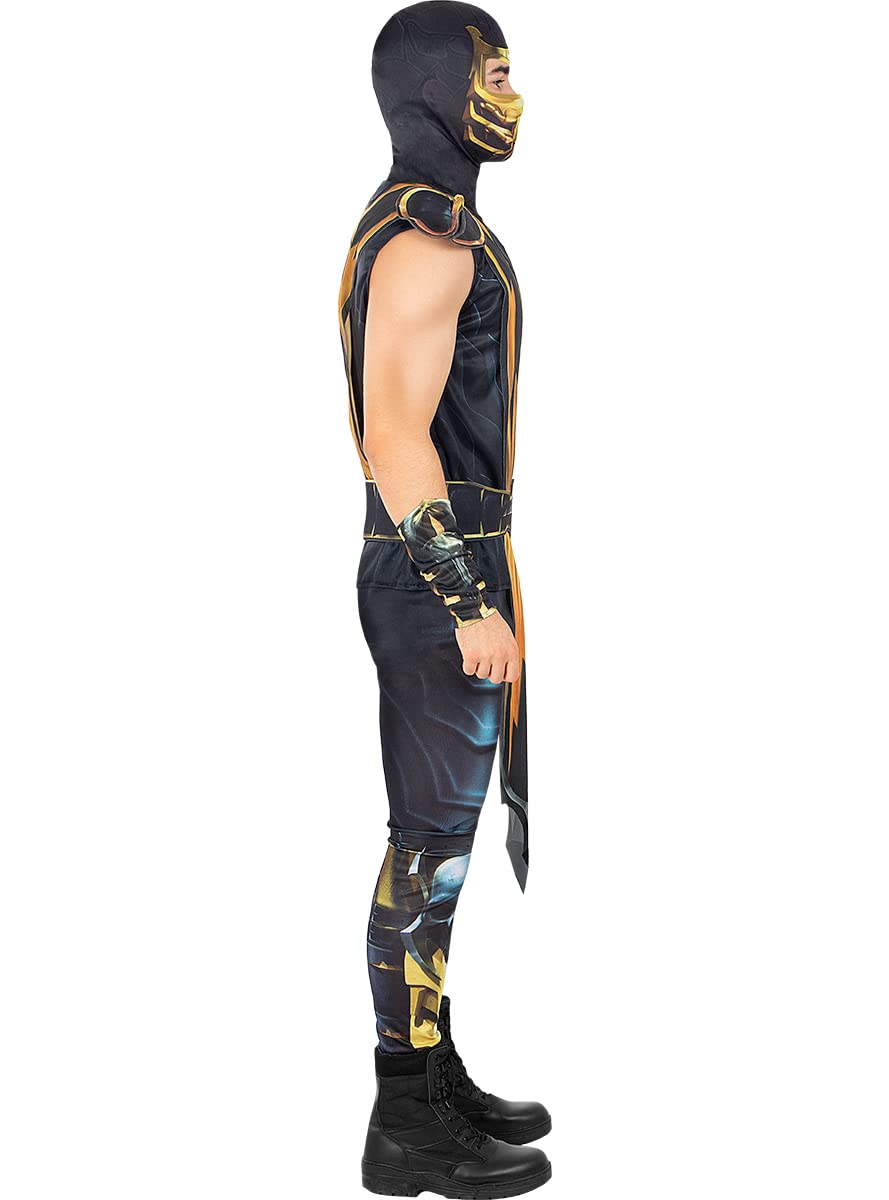 Funidelia | Costume da Scorpion Mortal Kombat per uomo Videogiochi - Costume per Adulto e accessori per Feste, Carnevale e Halloween - Nero