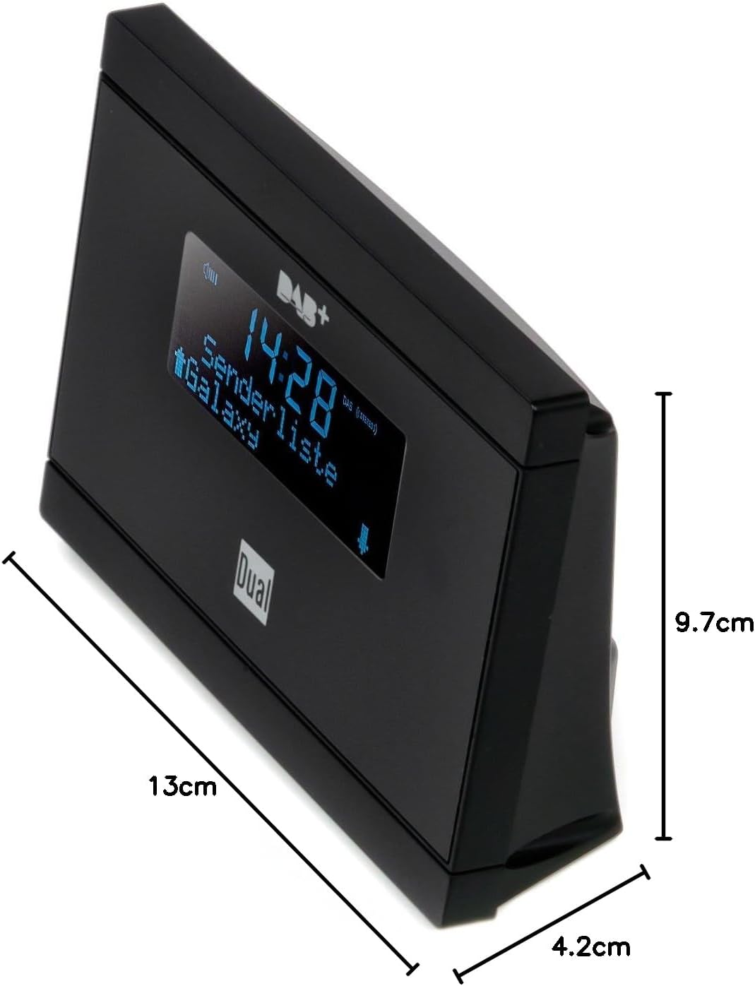 Image showing the dimensions of the Dual DAB 2 A radio adapter.