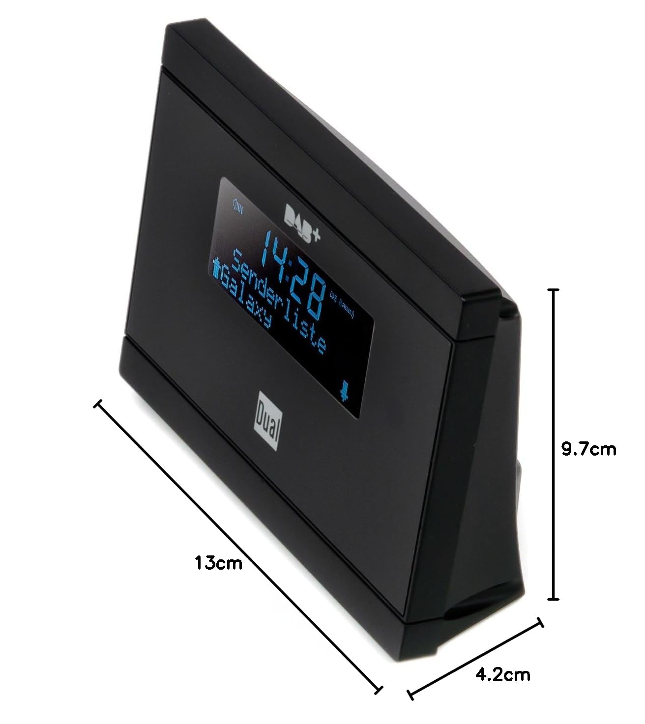 Dual DAB 2 A Digital-Radio Adapter mit Fernbedienung (LCD-Display, DAB(+)/UKW-Tuner, Alarmfunktion) Schwarz