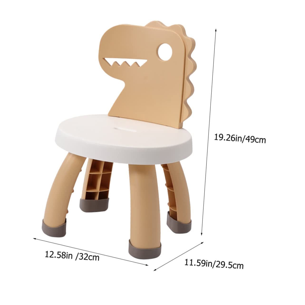 ERINGOGO Back Chair Lightweight Cartoon Dinosaur Design Safe Sitting Stool for Home Kindergarten Nursery Non Slip Comfortable with Strong Backrest
