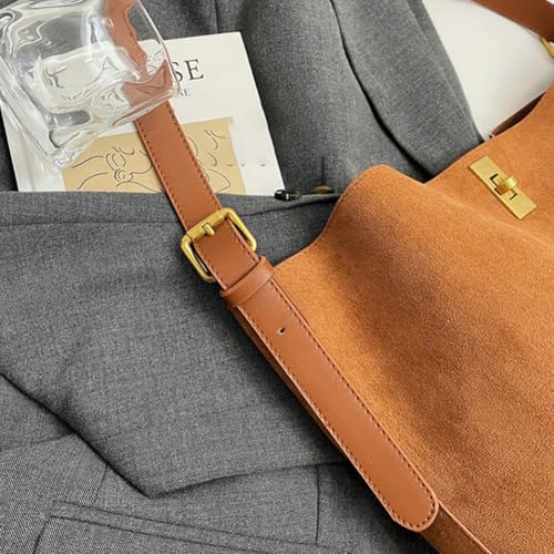 Slouchy Shoulder Bag Women Large Faux Suede Crossbody Purse Travel Work Bags Tote Handbag4