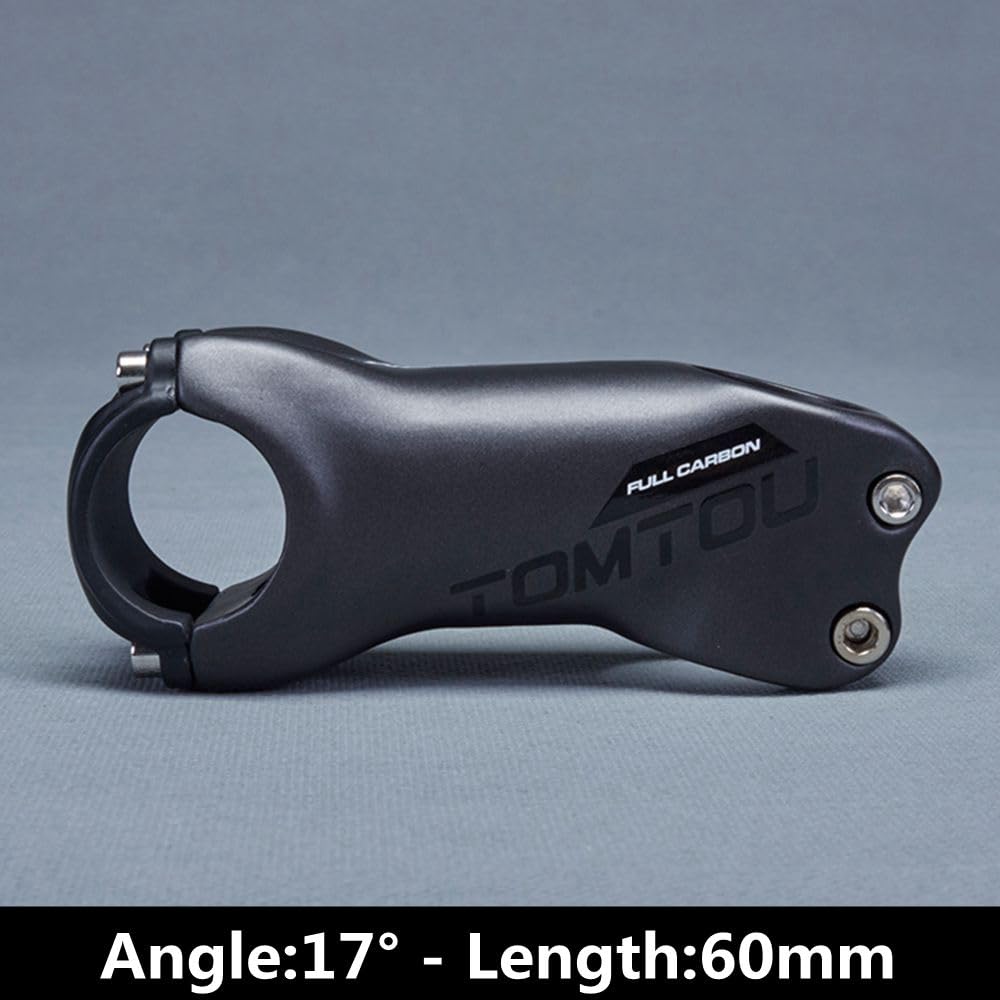 Attacco Manubrio 1 pz nero opaco grigio argento stelo in fibra di carbonio 28.6X31.8 ciclismo mountain bike bici da strada MTB parti angolo 6/17 gradi Attacco Manubrio Mtb ( Color : 17 Degree 60mm )