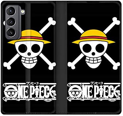 Leather Wallet Case for Samsung Galaxy S21 Plus Manga One Piece Skull Design