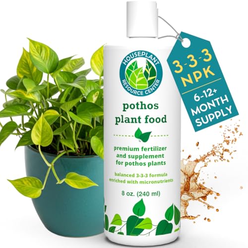 Pothos Fertilizer – Liquid Plant Food for Strong Roots, Healthy Growth & Lush Foliage – 3-3-3 NPK Formula with Sea Kelp, Humic & Fulvic Acid – Essential Nutrients for Neon Pothos or Devil’s Ivy – 8 oz