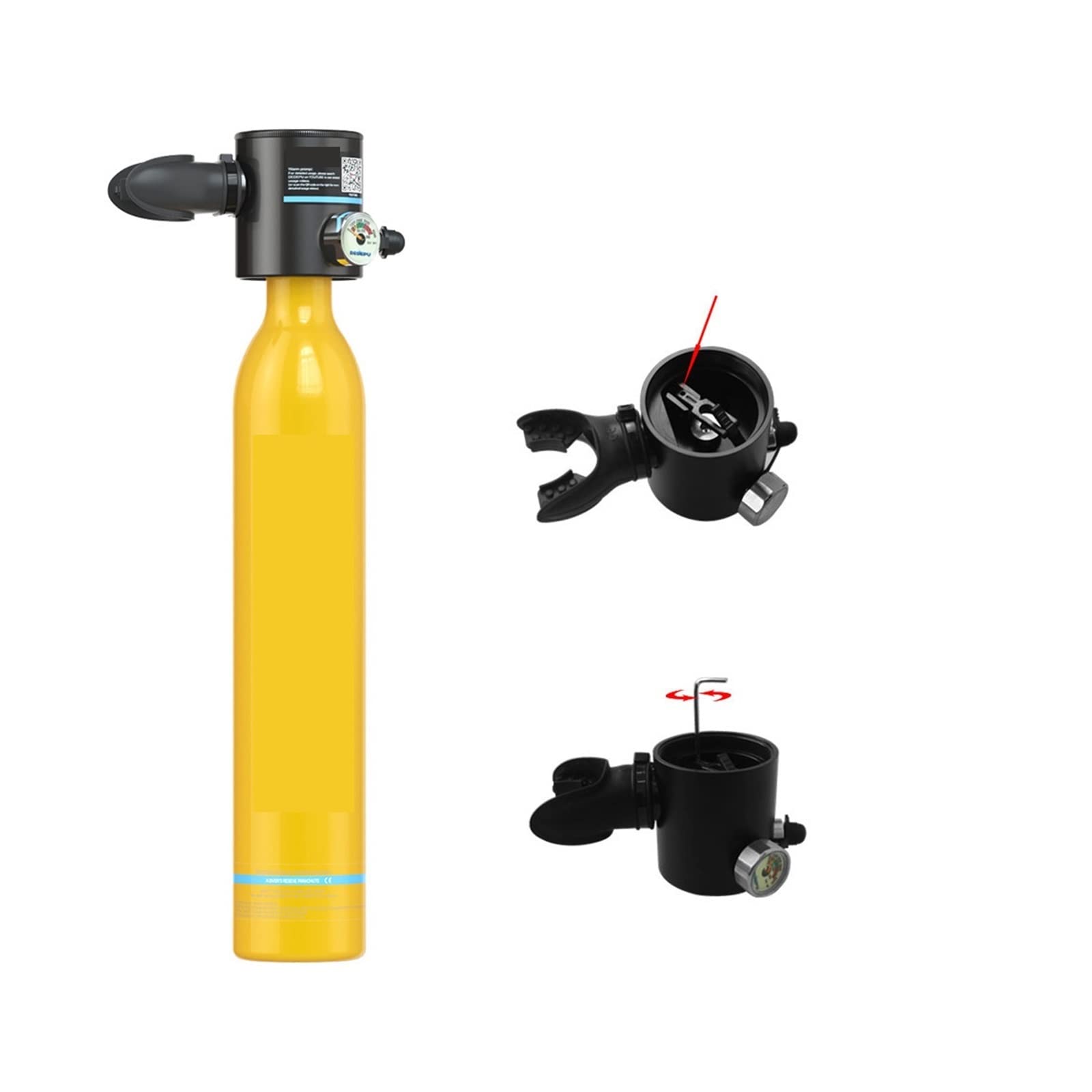Sprzęt do nurkowania Snorkeling Mini Butla Z Tlenem Nauka Nurkowania Podwodny Rebreather Sprzęt Do Pływania Sprzęt Do Nurkowania Korzystanie z bezpieczniejszego(Nero)