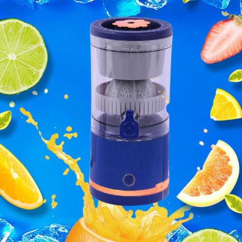 Image of DRUMSTONE (๐๐-๐๐๐๐ ๐๐๐๐๐๐๐๐) GKB210 Blue 7.4V Red Citrus Juicer - Powerful and Portable Juicer for Fresh Citrus Extraction, Stylish and Efficient Design