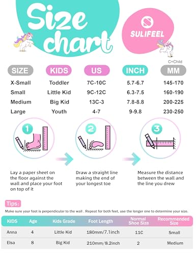 Sulifeel SF20190701 Rainbow Unicorn 4 Size Adjustable Light Up Roller Skates thumb #3