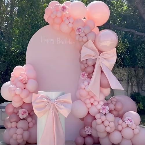 Image of Light Pink Balloons 5inch Small Baby Pale Pink Balloon 60pcs Mini Round Pastel Latex Balloon for Arch Garland Retro Boho Girls Birthday Party Decoration Wedding Baby Bridal Shower Bachelorette