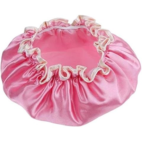 Double Layer Bath Cap for Women Elastic Band Spa Shower Hat Waterproof Shower Cap Cover