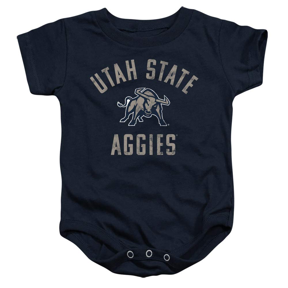 Utah State University Official Utah Aggies Logo Unisex Infant Snap Suit for Baby,Navy, 18 Months