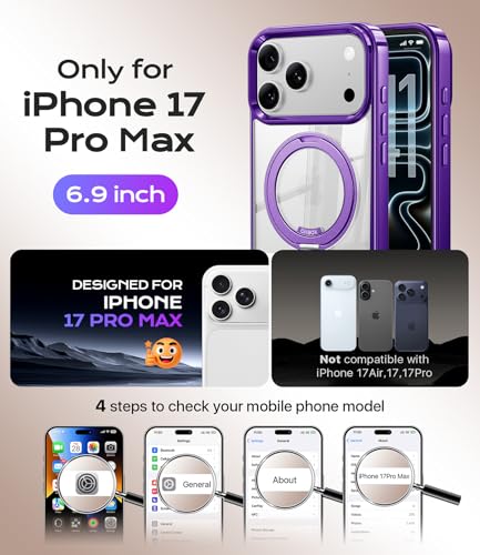 Image of Magnetic iPhone 17Pro Max Case with Stand iPhone 17 Pro Max Case Compatible