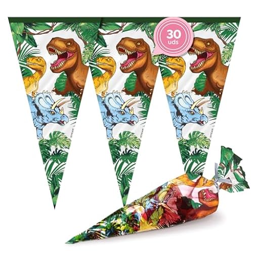 OH YEAH - 30 Bolsas para Chuches Dinosaurios- 18 x 37 cm - Biodegradables y Reciclables - Cumpleaños, Fiestas Temáticas Dinosaurios, Galletas y Regalos - INCLUYE CIERRE | Ya disponible en tu tienda friki favorita! En mundofriki.es!