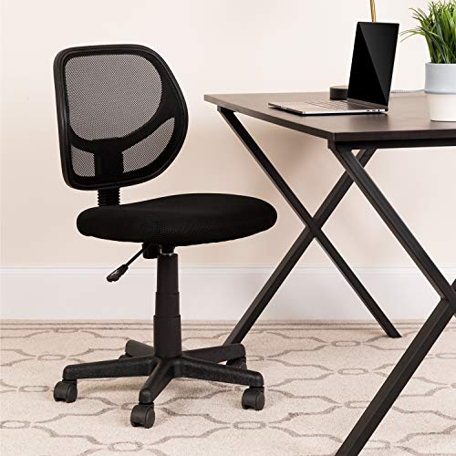 Flash Furniture Low Back Black Mesh Swivel Task Office Chair With Curved Square Back #TOP1