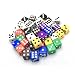 Smartdealspro 50-Pack D6 Six Sided 12mm Opaque Dice Die-Random Color(at Least 5 Colors)