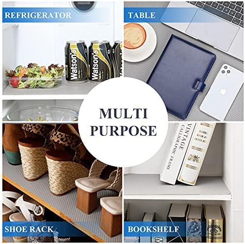 Miniatura 4 de Hersvin Revestimiento para estantes, 12 x 20 pies, no adhesivo, forro de EVA para cajones de alacenas de cocina, debajo del fregadero, lavable,